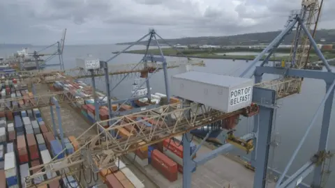 BBC Shipping containers at Port of Belfast