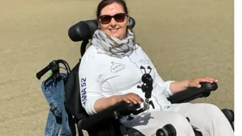 BBC Didi Diaris in her wheelchair