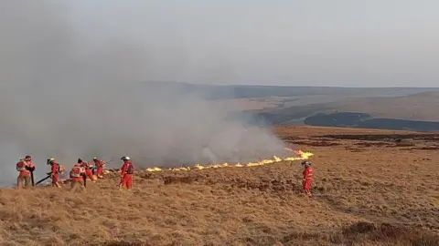 West Yorkshire Fire & Rescue Service Fire near Cupwith Reservoir