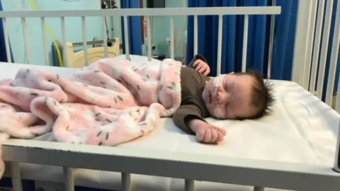 Christine Burlison Aria was only 12 days old when she had an RSV infection