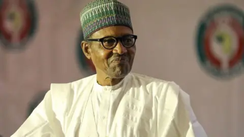 Getty Images Nigerian President Mohammadu Buhari, December 2019
