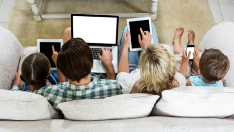 Getty Images Family on screens