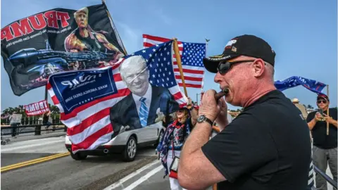 Getty Images Trump supporters rallied outside Mar-a-Lago on Tuesday