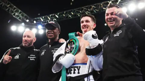 Getty Images Liam Davies celebrates his win