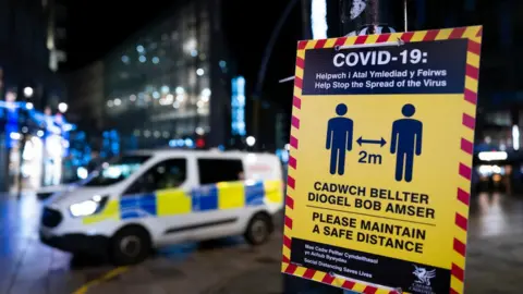 Getty Images Police in Cardiff City Centre