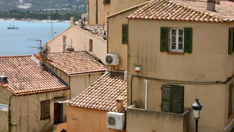 Getty Images View of the city of Calvi, old town and bay, Haute-Corse on August 02, 2020 in Corsica, France.