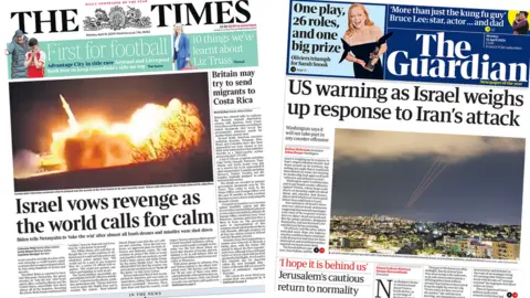 The Times and the Guardian front pages