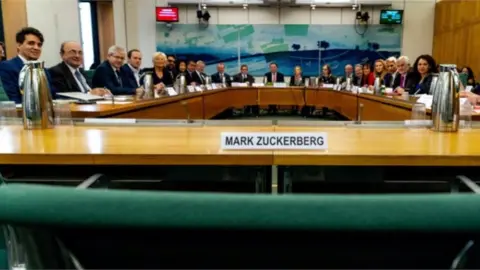 UK Parliament Zuckerbeg's empty chair