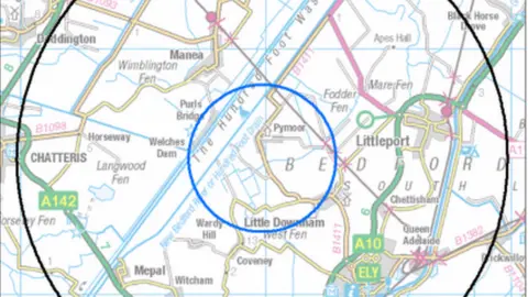 Defra Map showing protection zone in Ely