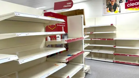 Getty Images Wilko empty shelves