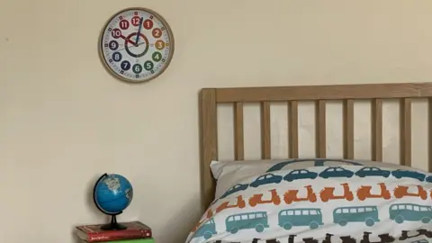 Oyster & Pop The clock on a child's bedroom wall