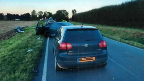 Cambridgeshire police Crashed cars