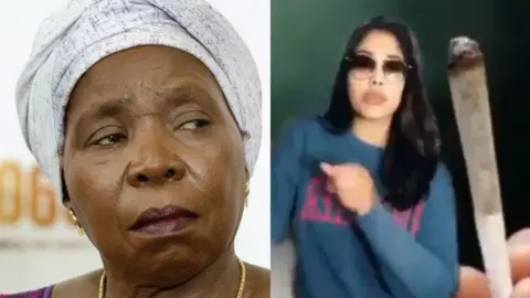 AFP/TikTok A composite image of Nkosazana Dlamini-Zuma and a TikTok video.