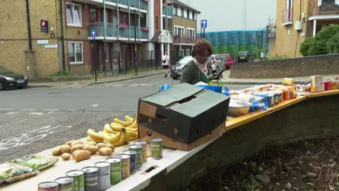 Henrietta Onyema at the food bank she set up