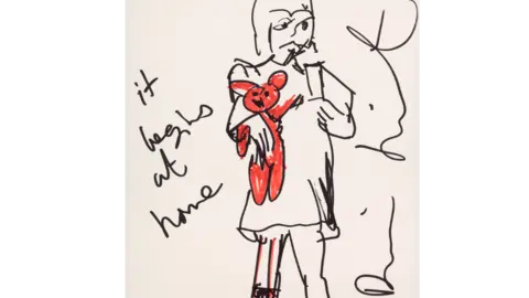 Damien Hirst/Mallams Damien Hirst drawing 'Charity - It Begins at Home'