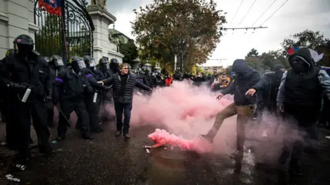 Getty Images Protesters in Bratislava