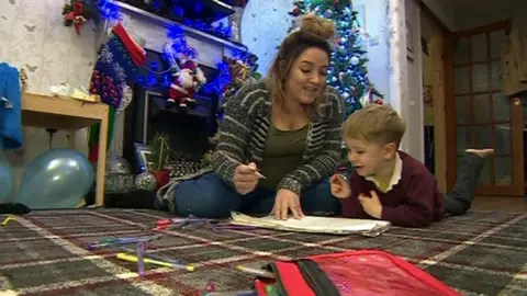 Erin Barrett and her son