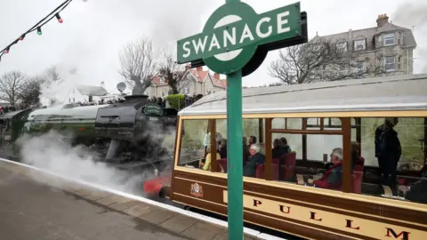 PA The Flying Scotsman couples up with the Devon Belle Pullman observation carriage