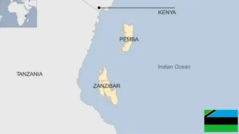 Map of Zanzibar and Pemba