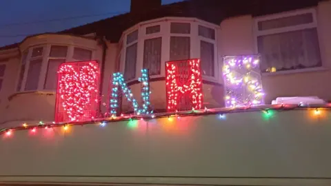 Sarah Link Lights on top of the caravan