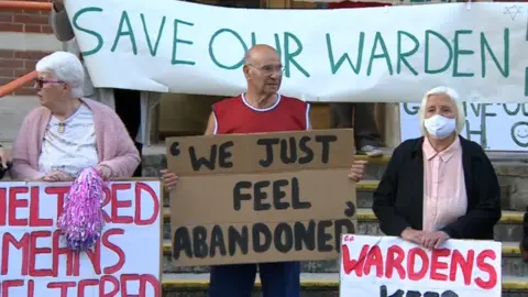 BBC Sheltered housing residents protest