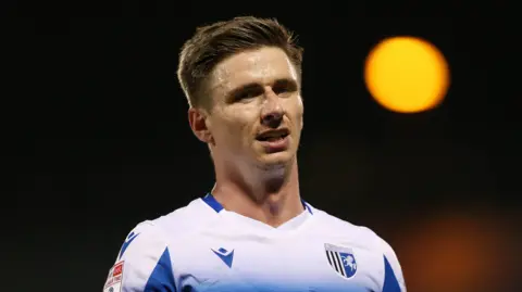 Oliver Hawkins in action for Gillingham