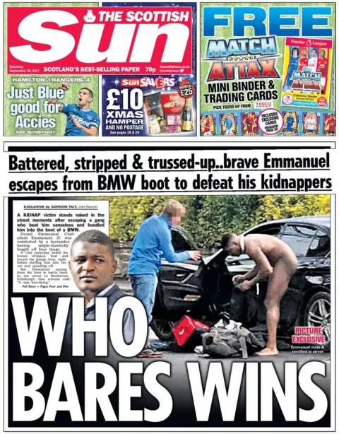 Scotland s papers Kidnapped man escapes car