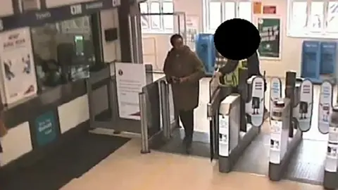 Met Police Ali Harbi Ali makes his journey by rail from Gospel Oak tube station to Leigh-on-Sea on October 15 2021