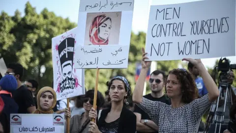 Getty Images Women in Cairo protest against sexual harassment(file photo)