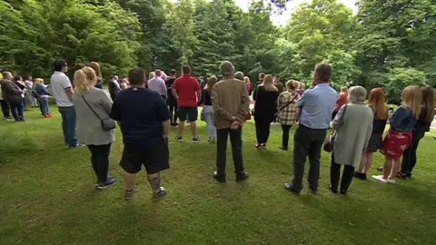 Crowd at the crematorium