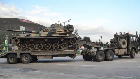 AFP Turkish military convoy in the Hatay region of southern Turkey on 12 January 2019