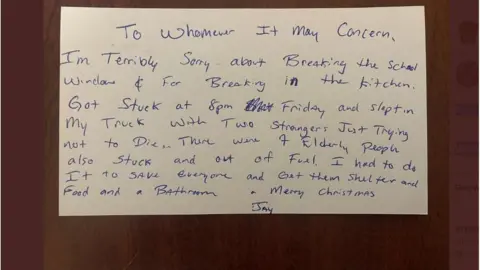 Cheektowaga Police A handwritten note from Jay Withey