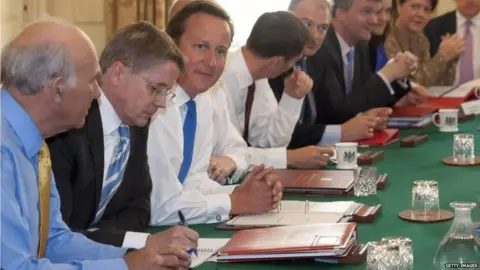 Getty Images David Cameron chairs a cabinet meeting in 2015