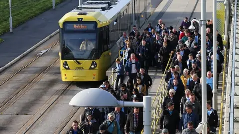 Getty Images fans leave tram