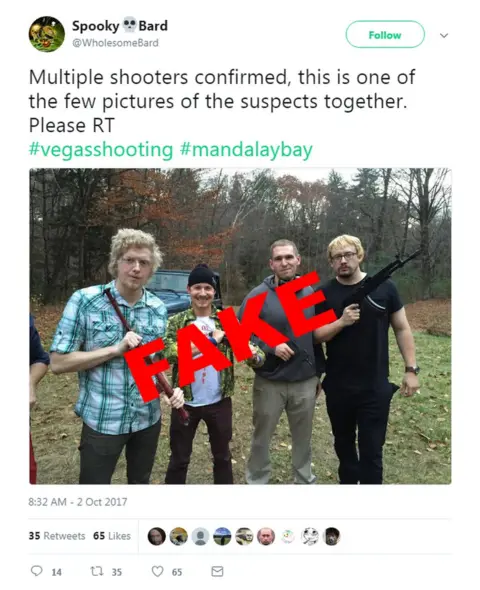 TWITTER Tweet including picture of US comedian Sam Hyde, falsely linked to Las Vegas shooting