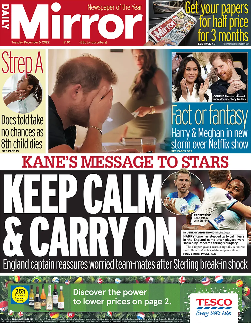 Daily Mirror front page