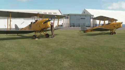 Tiger Moth biplanes at Cambridge Airport