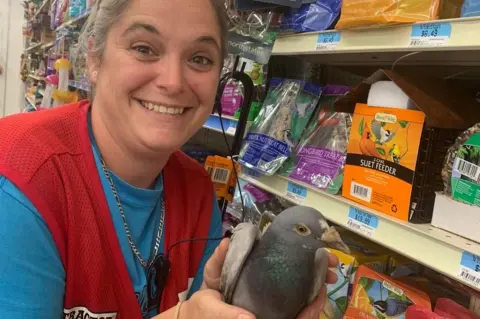 Monroe County Alabama Animal Shelter Bob with member of staff from the animal shelter