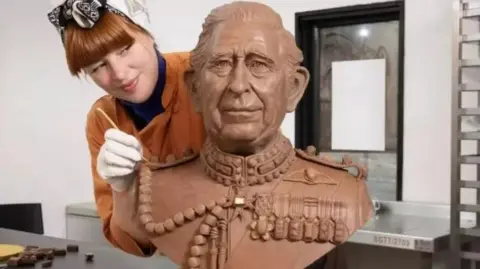 PA Media Chocolate bust of King Charles III