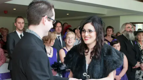 Anthony Jarrett Rachel and her husband Myrdd on their wedding day