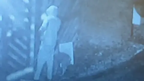 RSPCA Cymru CCTV of the person abandoning dog