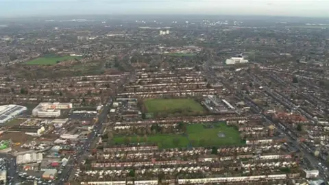 Birds eye view of Birmingham