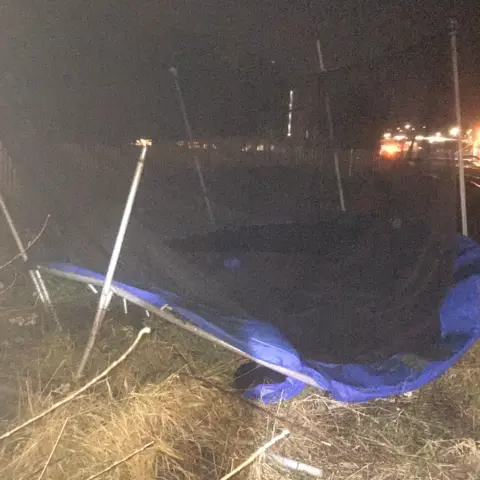Network Rail Trampoline on train track