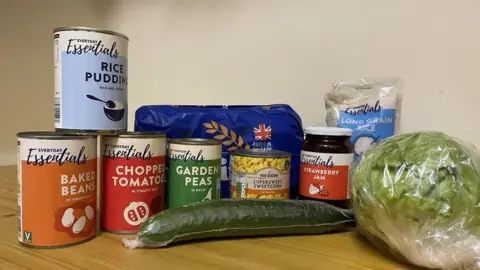 The contents of one of the food boxes