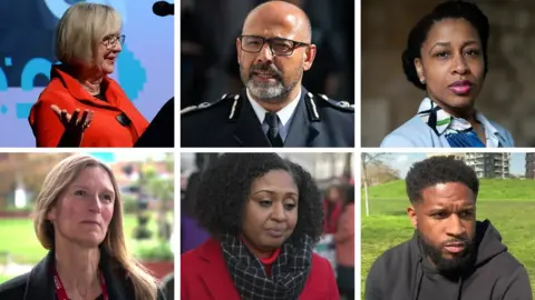 Getty Images/PA Media/BBC (Clockwise from top left) Carolyn Downs, Neil Basu, Nicola Rollock, Sayce Holmes-Lewis, Andrea Simon, Susan Lea