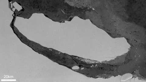 Copernicus Sentinel 1 Data/BAS A-68 berg