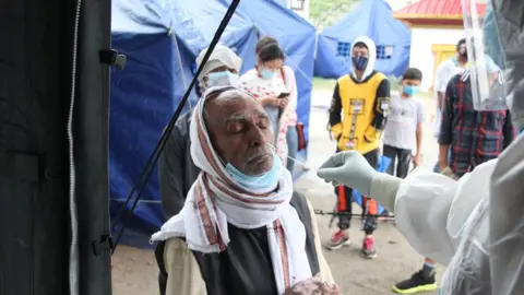 Unicef Antigen tests at Nepal's border with India