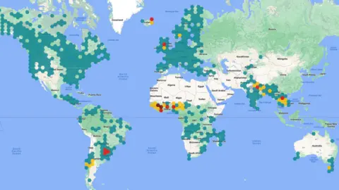 Google A world map from Google Flood Hub