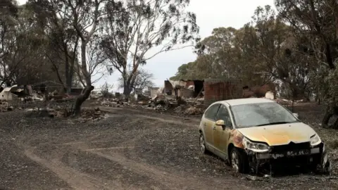 EPA A burnt-out property in Woodside, New South Wales