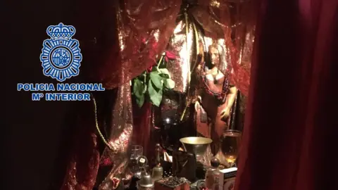 AFP / Spanish National Police  Police seized of objects related to black magic and the ritual-filled Santeria religion